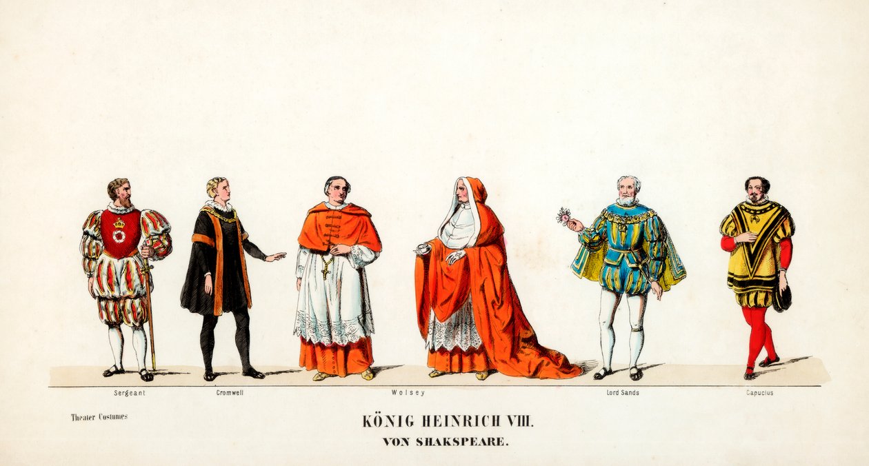 Teaterkostymedesign for Shakespeares skuespill, Henry VIII, 1800-tallet av Unbekannt