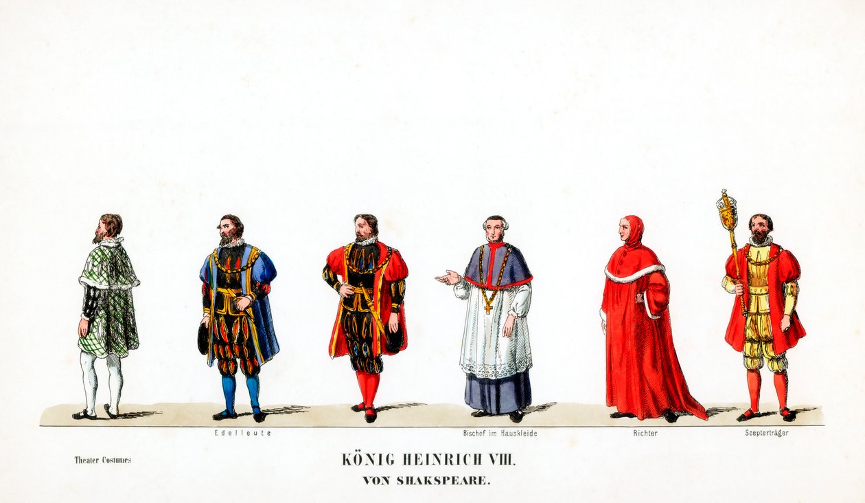 Teaterkostymedesign for Shakespeares skuespill, Henry VIII, 1800-tallet av Unbekannt