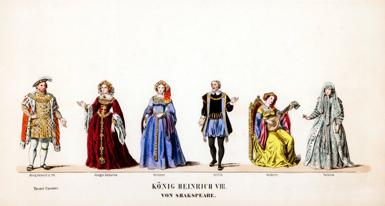 Teaterkostymedesign for Shakespeares skuespill, Henry VIII, 1800-tallet av Unbekannt