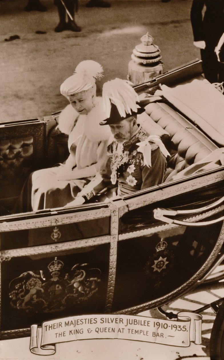 Deres Majesteter Sølvjubileum 1910-1935. Kongen og dronningen på Temple Bar, 1935. av Unbekannt
