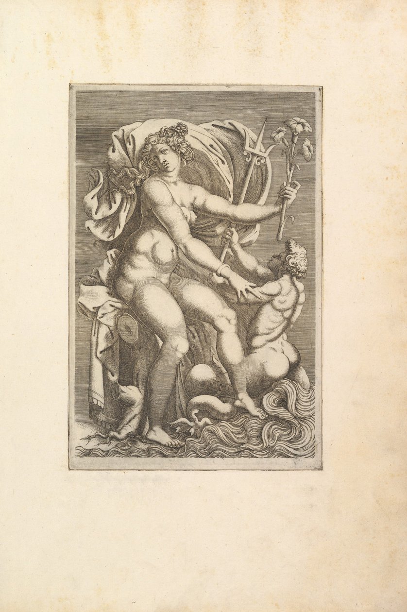 Thetis Sittende med en Triton, 1500-tallet. av Unbekannt