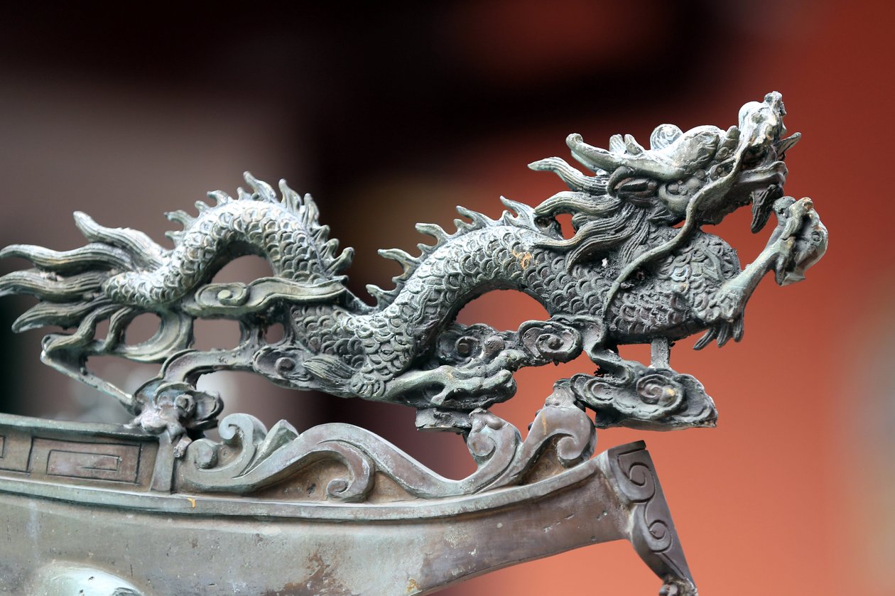 Thian Hock Keng-tempelet. Drage. Singapore av Unbekannt