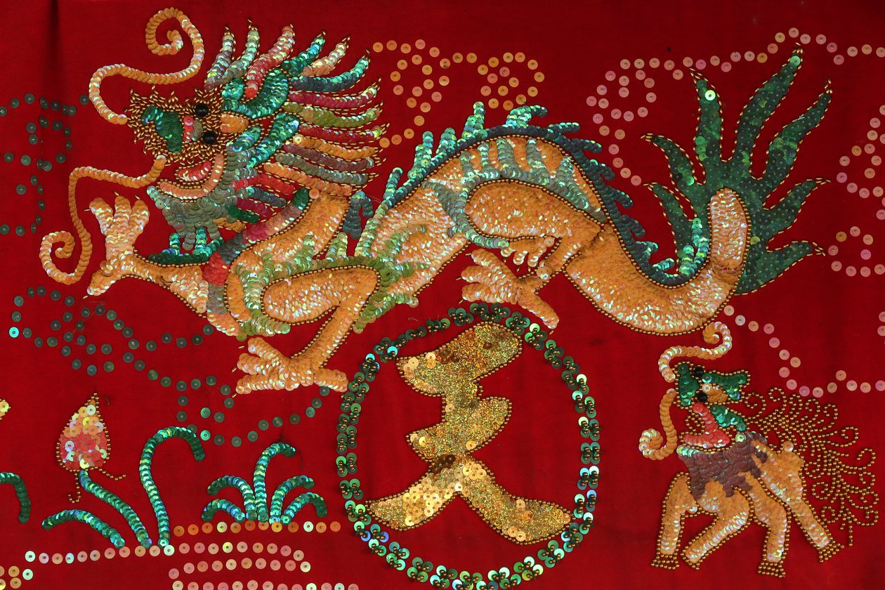 Thien Hau taoisttempel. Drage. Drage. Ho Chi Minh-byen. Vietnam av Unbekannt