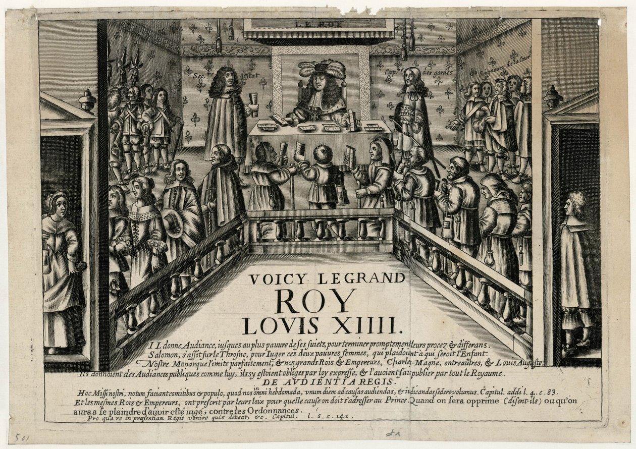 Dette er den gode kongen Ludvig XIV. Konge gir offentlig audiens, 1668. av Unbekannt