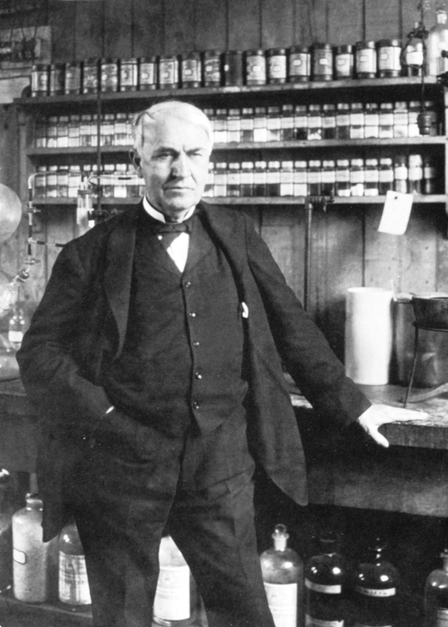 Thomas Alva Edison i Menlo Park, sent på 1880-tallet av Unbekannt