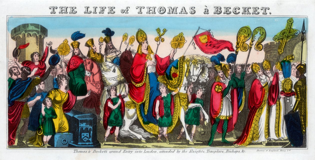 Thomas à Beckets grand Entry into London.... 1100-tallet, 1800-tallet av Unbekannt