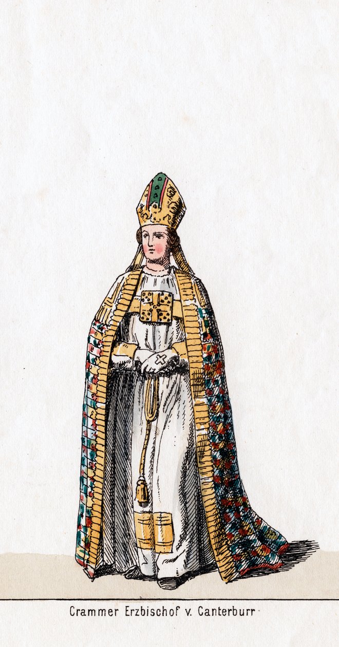 Thomas Cranmer, kostymedesign for Shakespeares skuespill, Henry VIII, 1800-tallet av Unbekannt