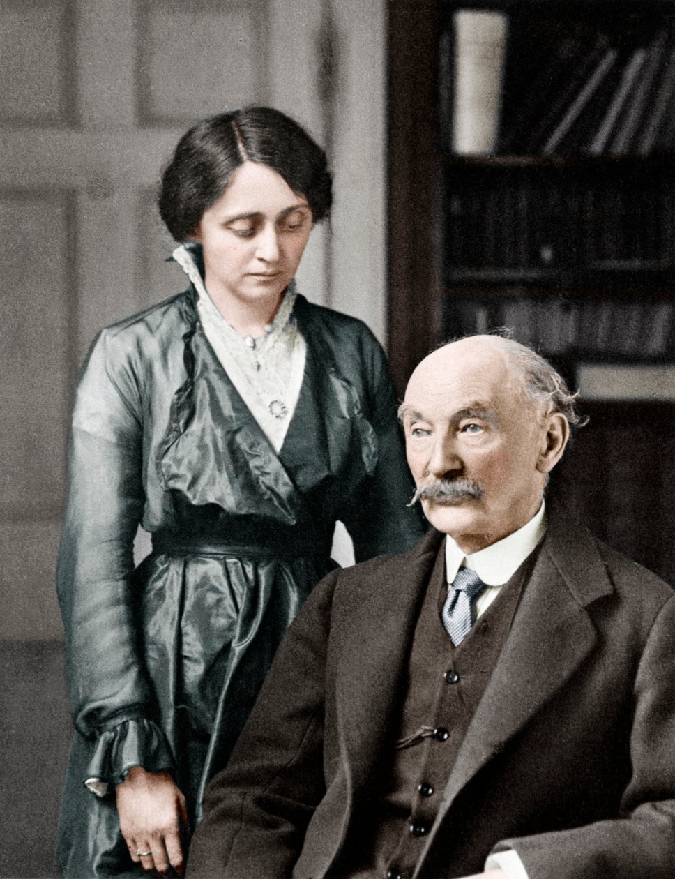Thomas Hardy , engelsk poet, romanforfatter og dramatiker med sin andre kone, Florence, 1912-1928 av Unbekannt
