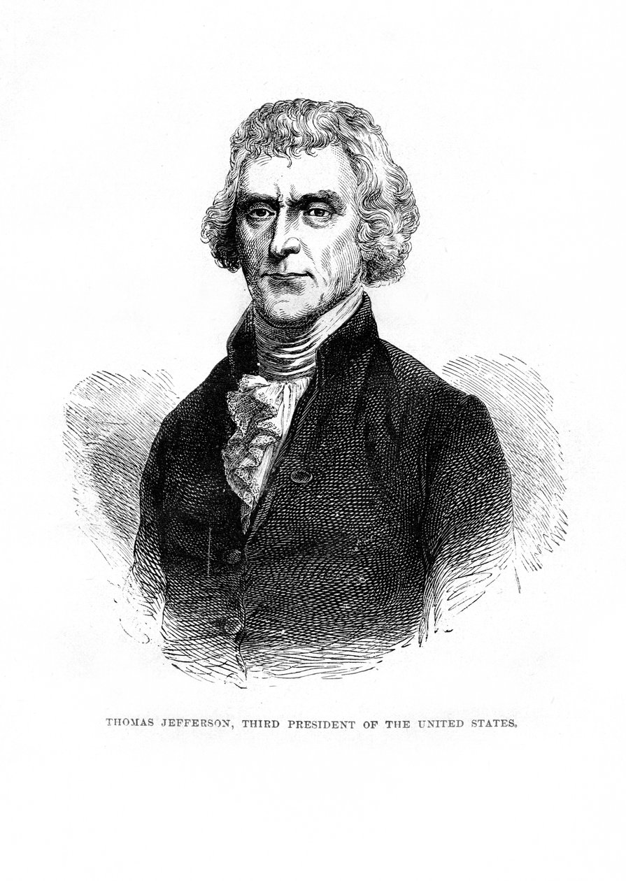 Thomas Jefferson, tredje president i USA, 1872 av Unbekannt