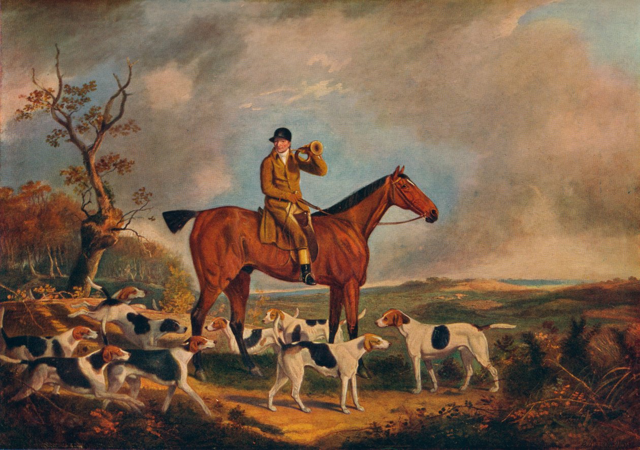 Thomas Oldaker på Pickle with his Hounds, c1800-tallet, 1922 av Unbekannt