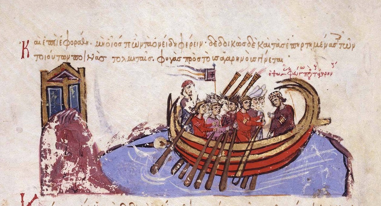 Thomas den slaviske flykter til arabernes miniatyr fra Madrid Skylitzes, 11-12-tallet av Unbekannt