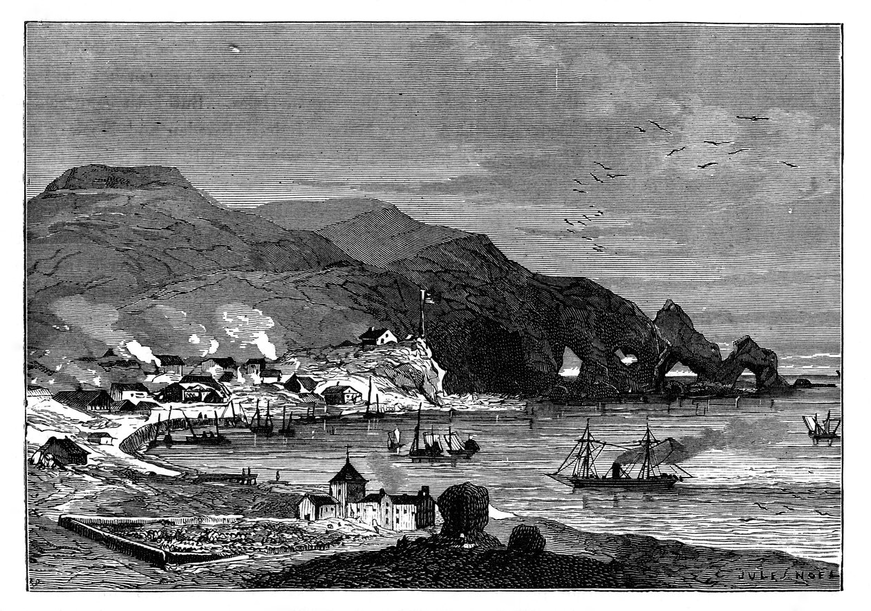 Thorshavn, hovedstaden på Færøyene, ca 1890 av Unbekannt
