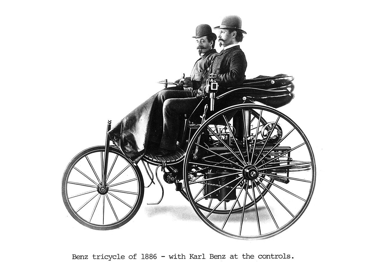 Trehjulet Benz motorbil, 1886 av Unbekannt