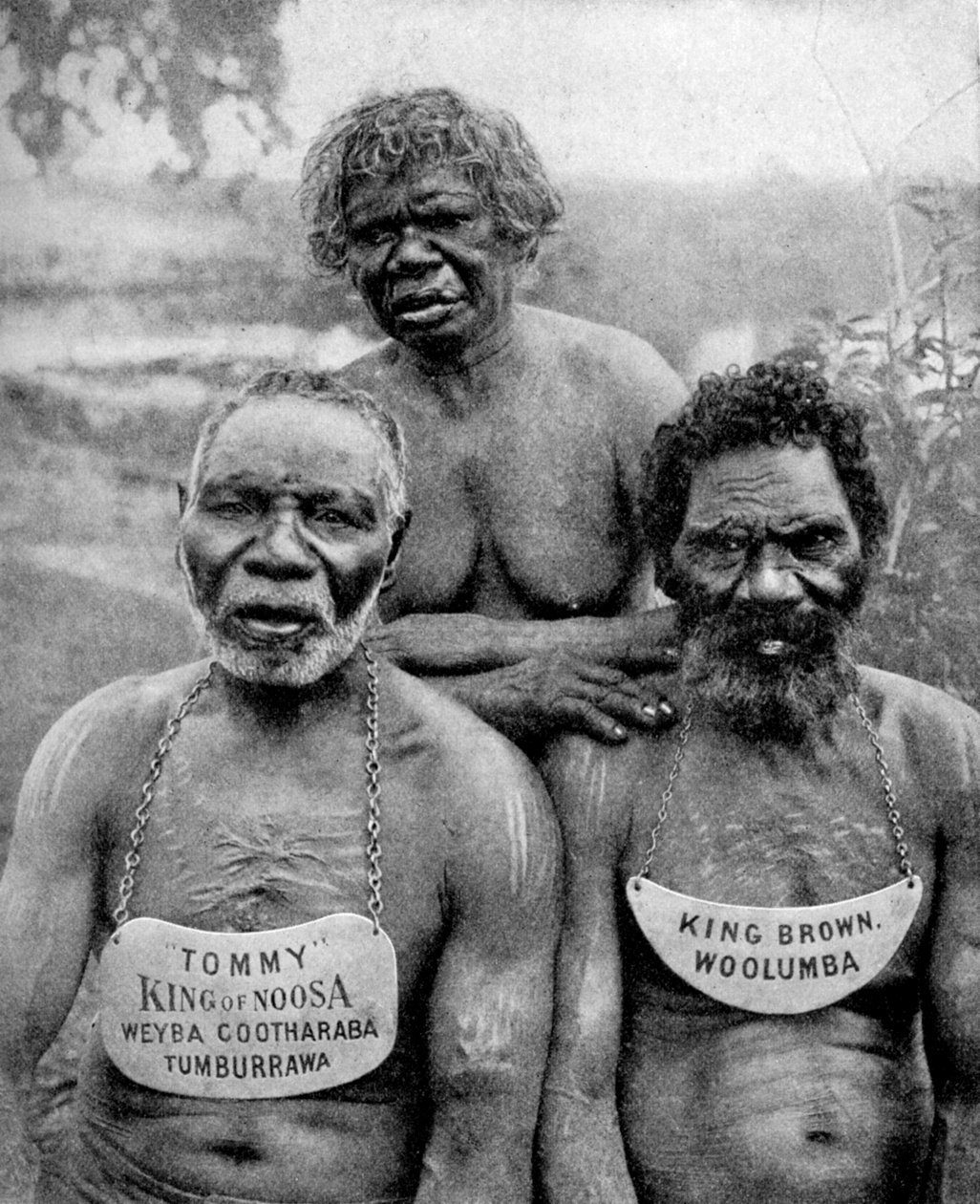 Tre aboriginer fra kyststammene over Brisbane, Australia, 1922 av Unbekannt