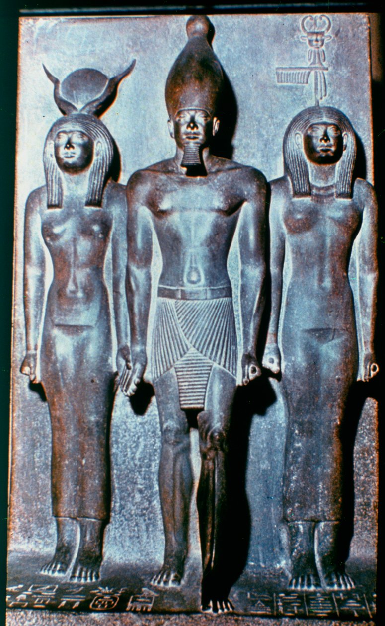 Tre egyptiske figurer, Egypt, 2600 f.Kr av Unbekannt