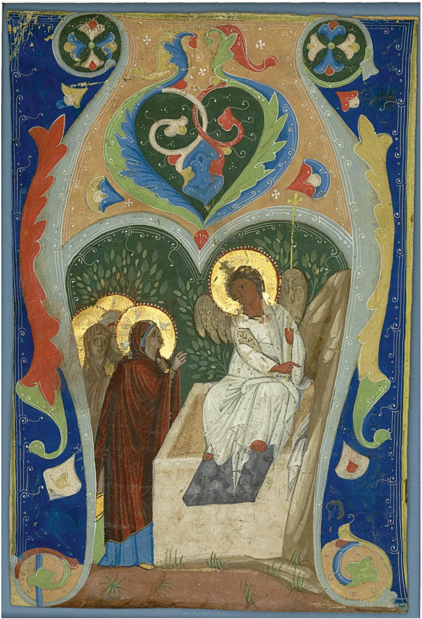 Tre Marie og den brennende engelen ved graven. Opprinnelig, ca 1310 av Unbekannt