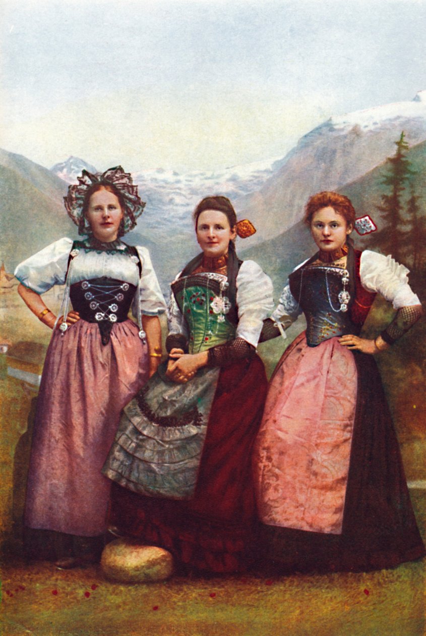 Tre sveitsiske jenter, 1912 av Unbekannt