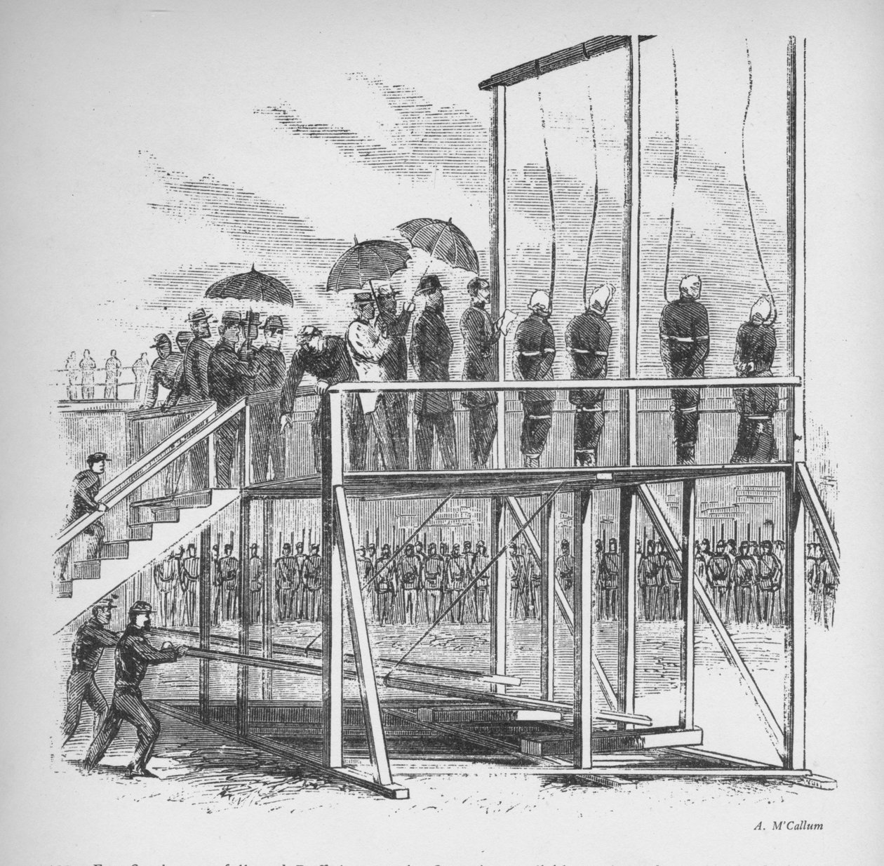 Tre menn og en kvinne hengt for attentatet på Lincoln, c1865, 1938 av Unbekannt