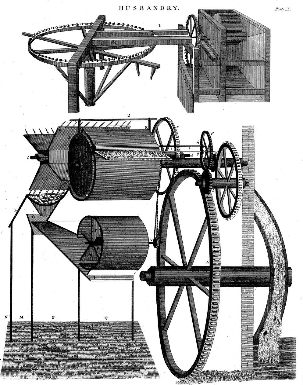 Treskemaskin av Andrew Meikle, skotsk oppfinner og møllemaker, 1811 av Unbekannt