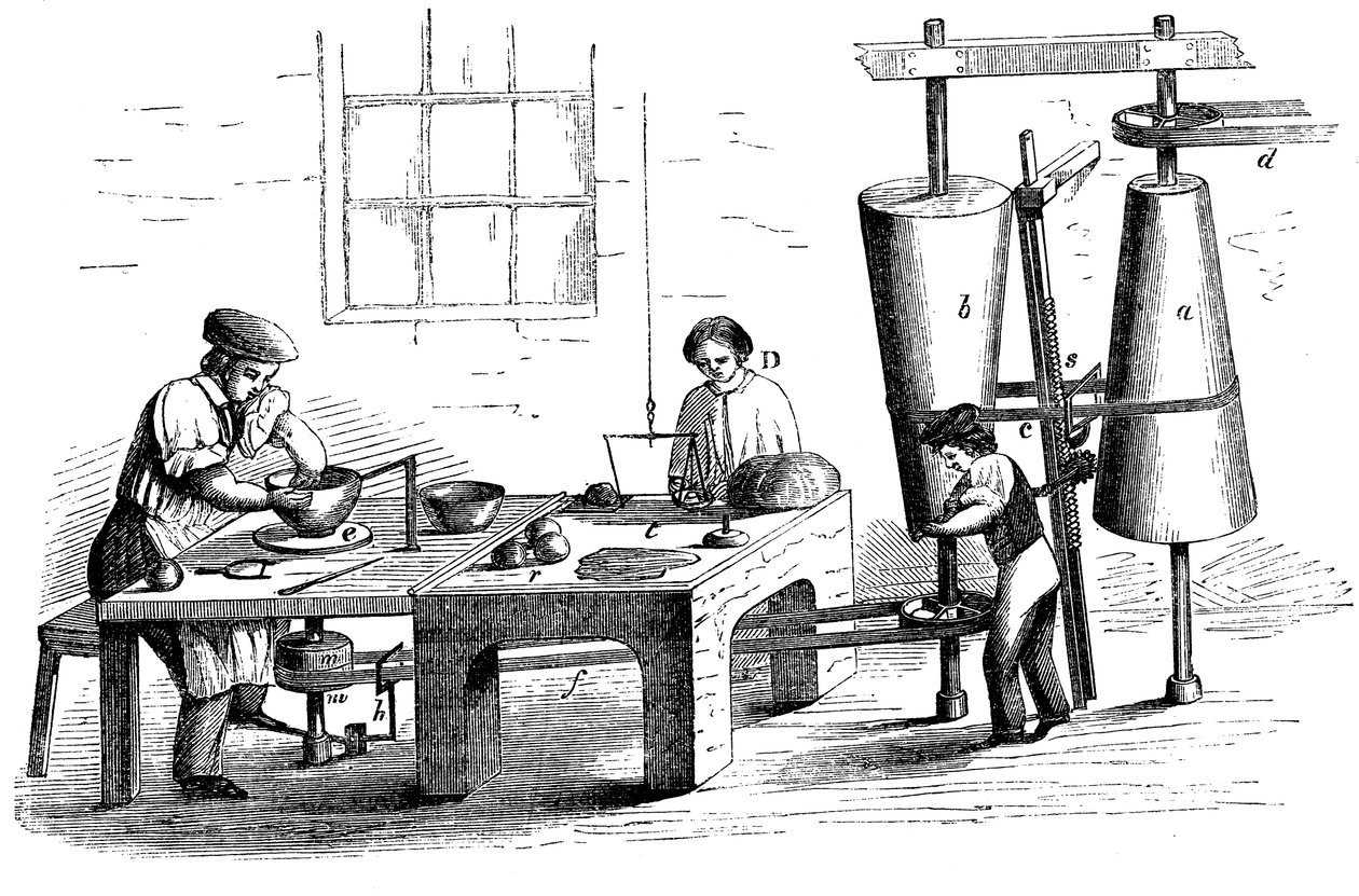 Kaster et lerkar, c1860 av Unbekannt