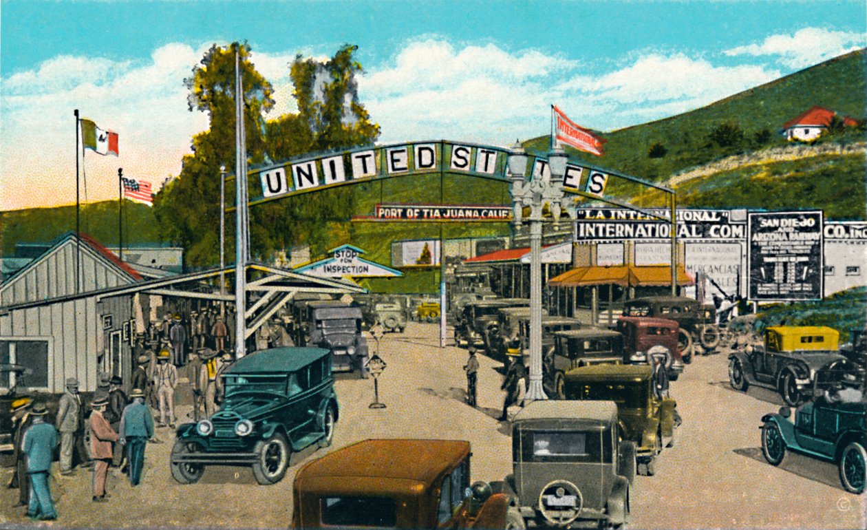 Tijuana, Mexico - International Boundary Line, c1939 av Unbekannt