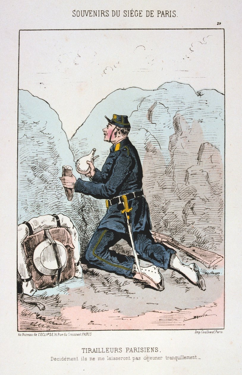 Parisiske Tirailleurs, beleiring av Paris, 1870-1871 av Unbekannt