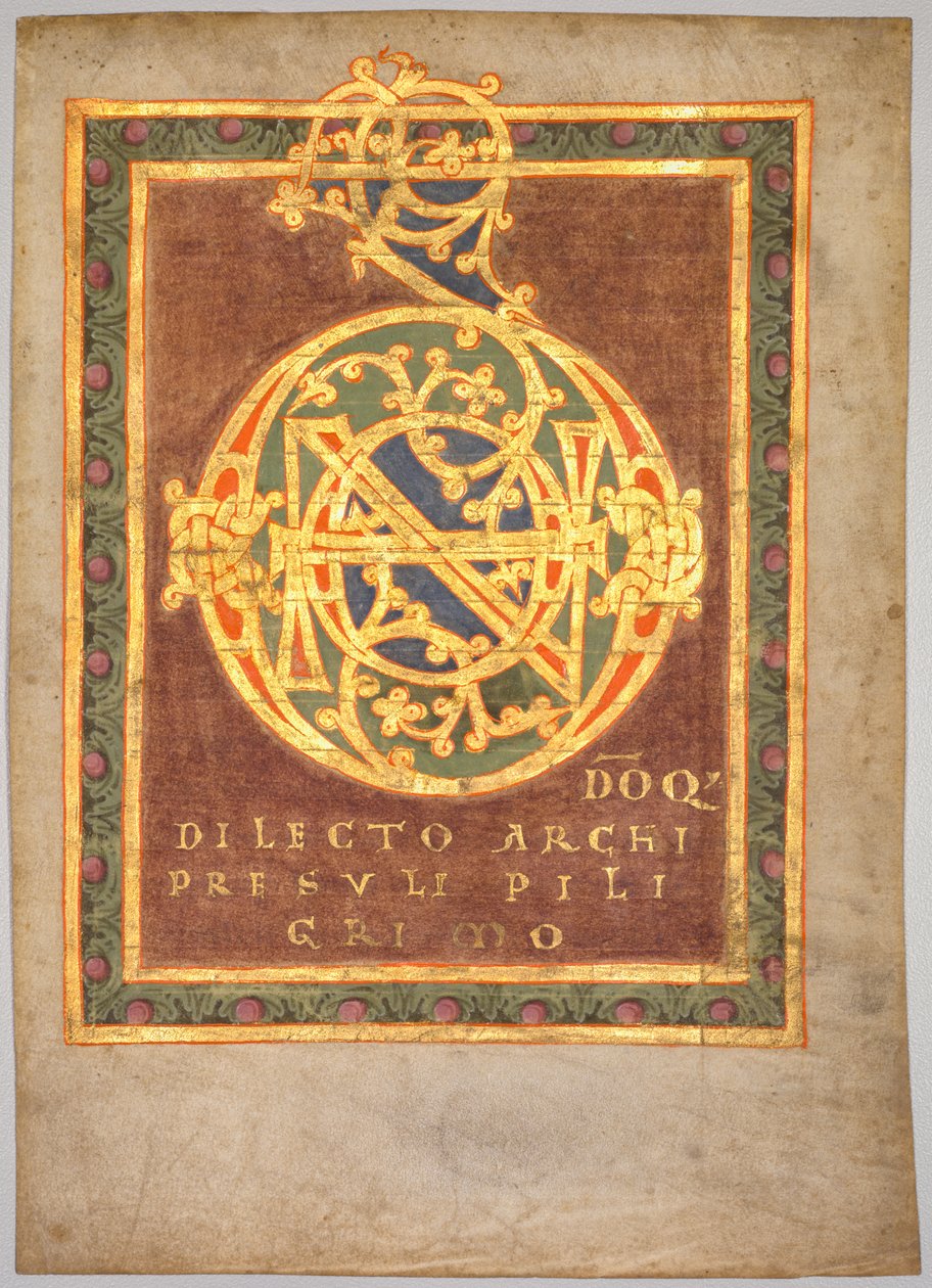 Tittelside til abbed Bernos Tonarius: Initial D[omino], c.1030. av Unbekannt
