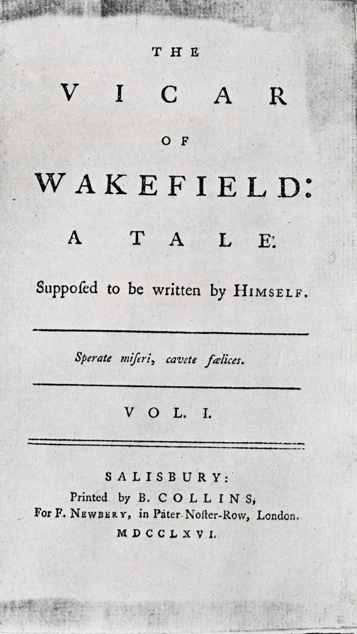Tittelside til Vicar of Wakefield, 1766 av Unbekannt