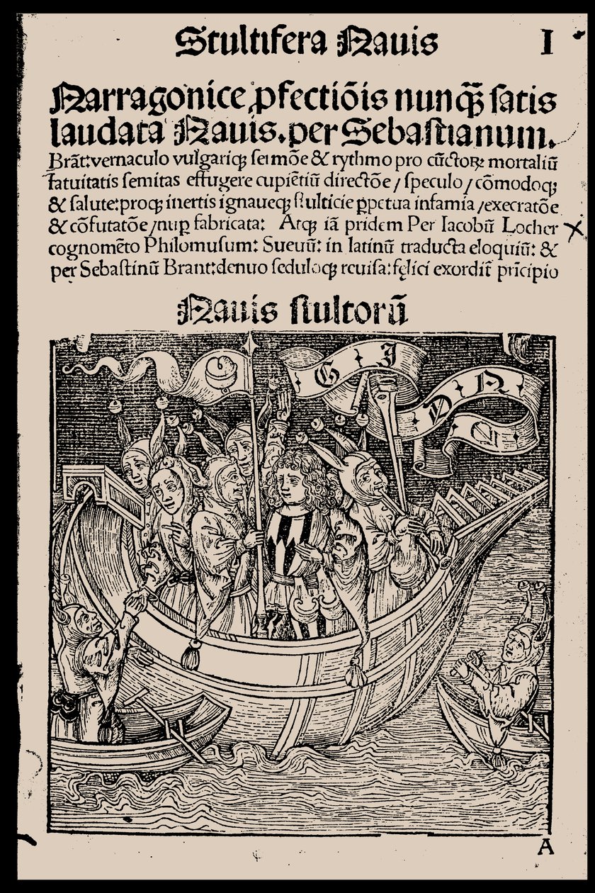 Tittelside til boken Ship of Fools av Sebastian Brant, 1497. av Unbekannt