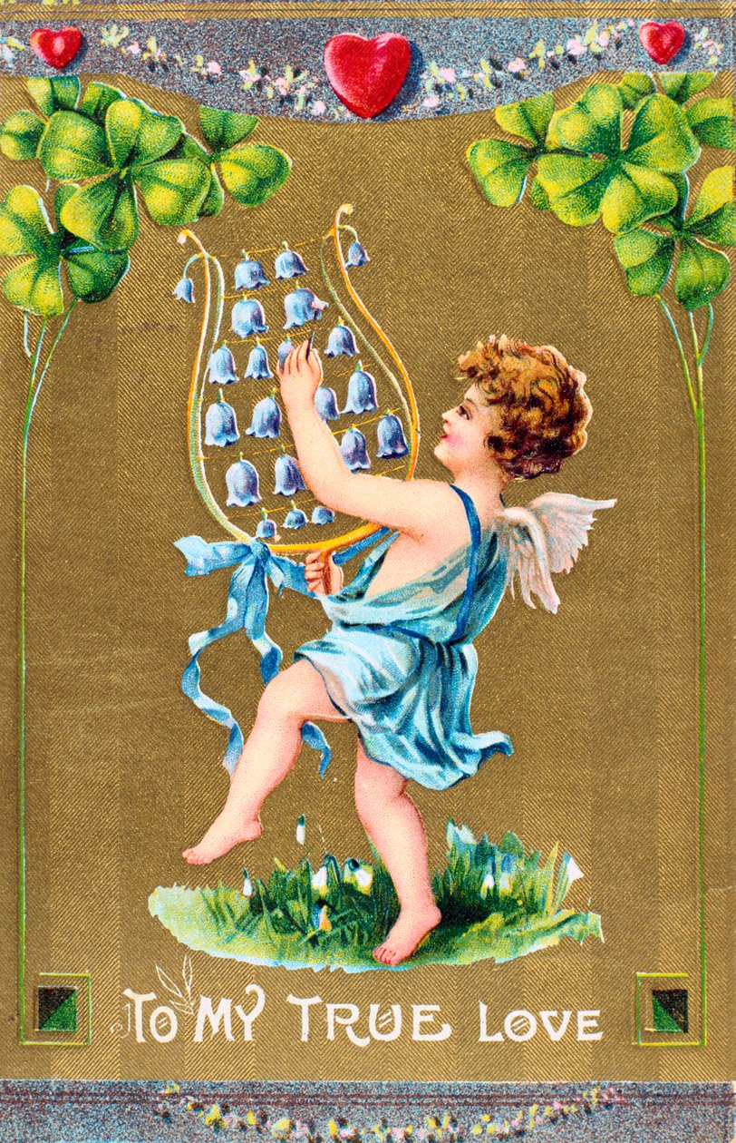 To My True Love, American Valentine-kort, c1910 av Unbekannt