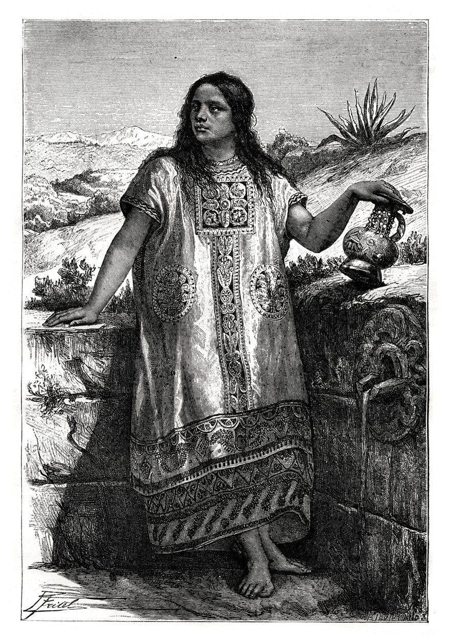 Toltec-jente, Mexico, 1800-tallet av Unbekannt