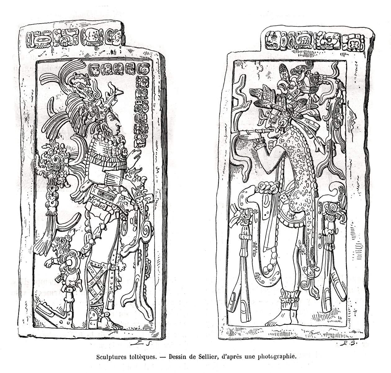 Toltec-skulpturer, Mexico, 1800-tallet av Unbekannt