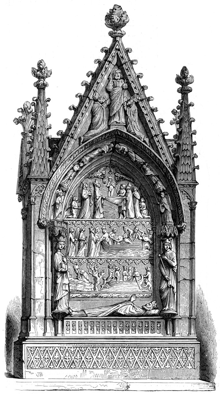 Graven til Dagobert I 603-689, merovingerkonge, Basilisque Saint-Denis, 1849 av Unbekannt