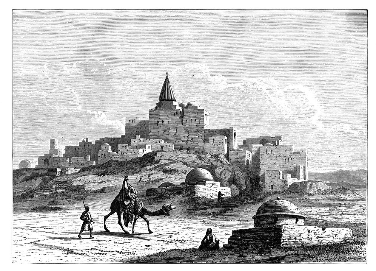 Jonas grav, nær moskeen, på den kunstige haugen til Nabbi Yunis, Nineve, Assyria, c1890 av Unbekannt