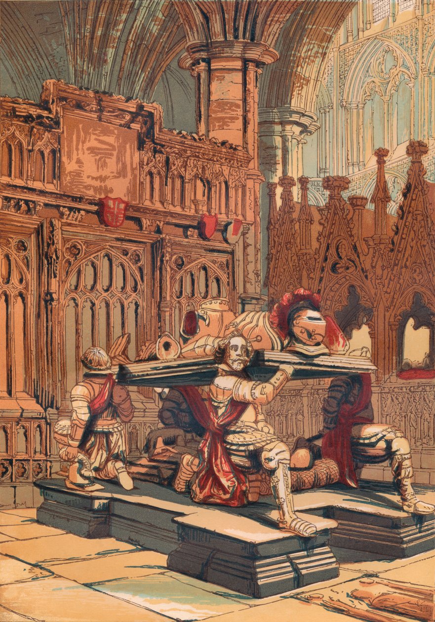 Graven til Sir Francis Vere i Westminster Abbey, c1845, 1864 av Unbekannt