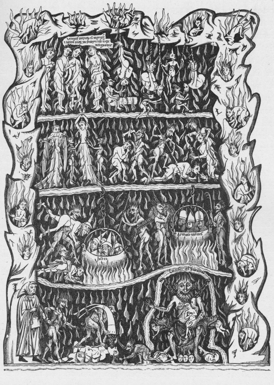 Torments of Hell, c1185 1906 av Unbekannt