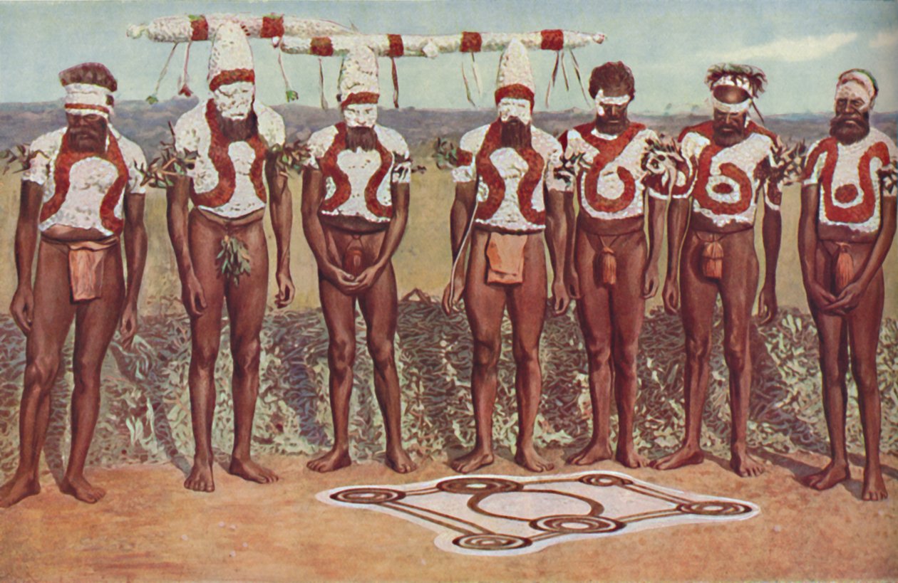 Totemistisk ritual blant de australske svarte, c1935 av Unbekannt