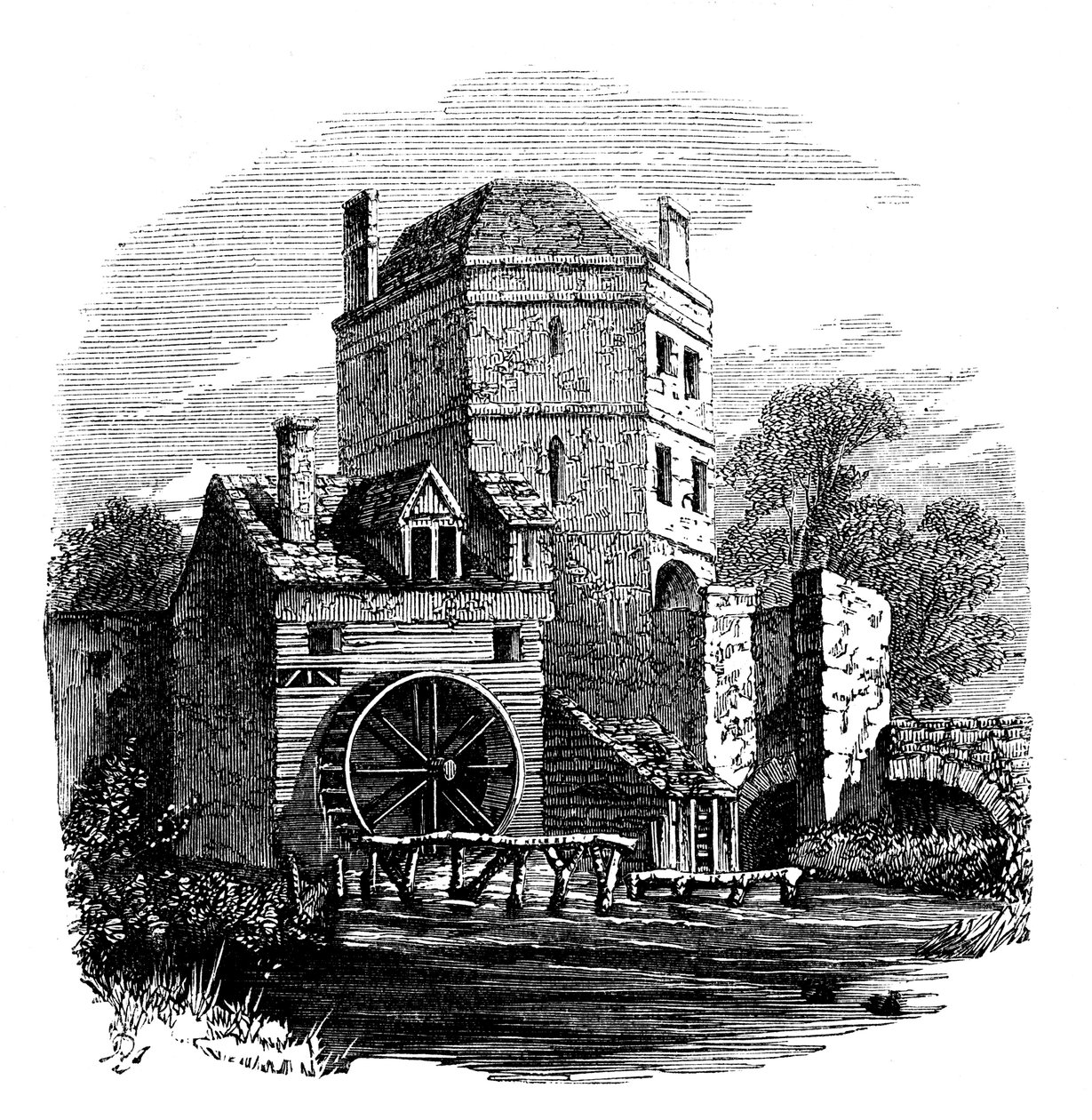 Tower of Franciscan friary, Oxford, c1860 av Unbekannt