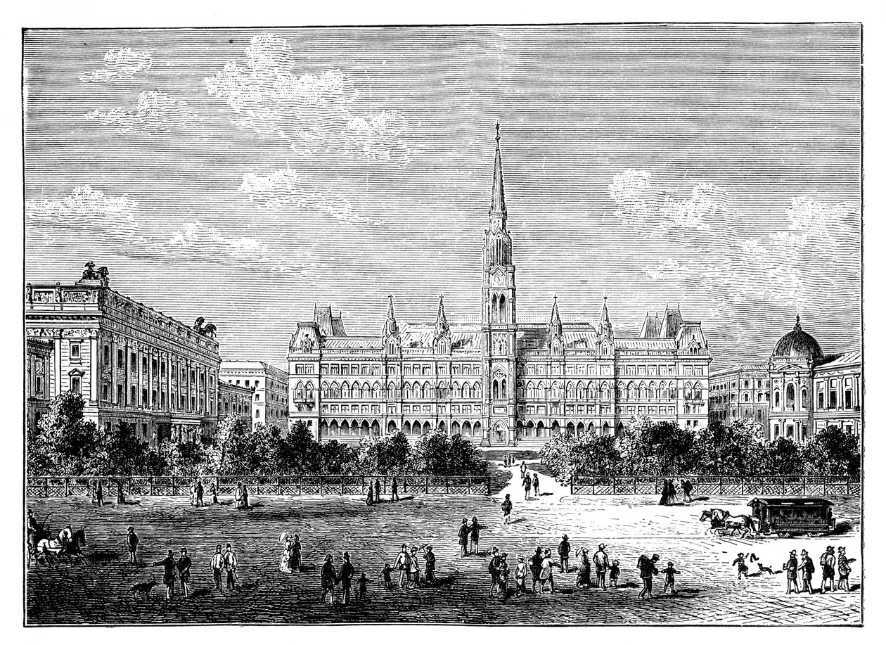 Rådhus, Wien, Østerrike c1888 av Unbekannt