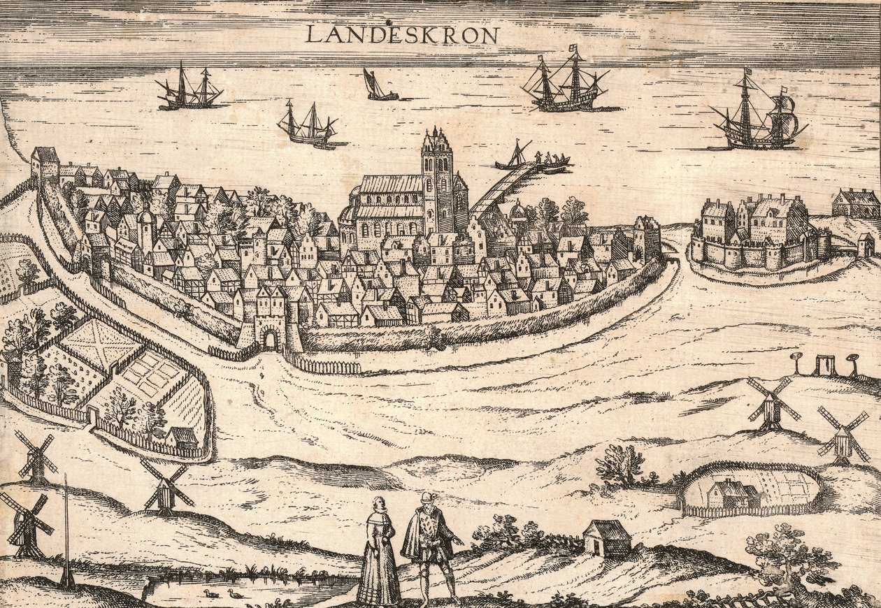 Byen Landskrona, Sverige, 1580-tallet av Unbekannt