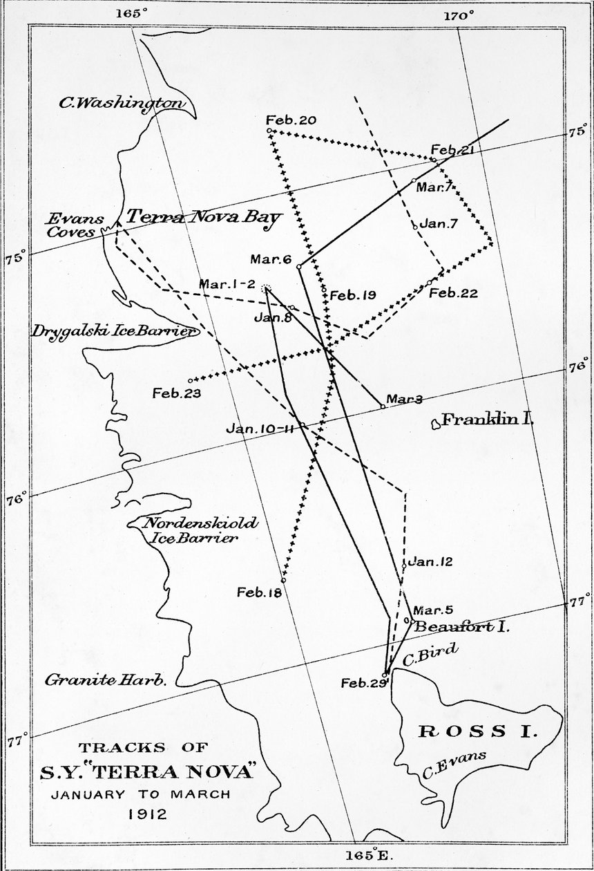 Spor av S.Y. Terra Nova - januar til mars 1912, 1913 av Unbekannt