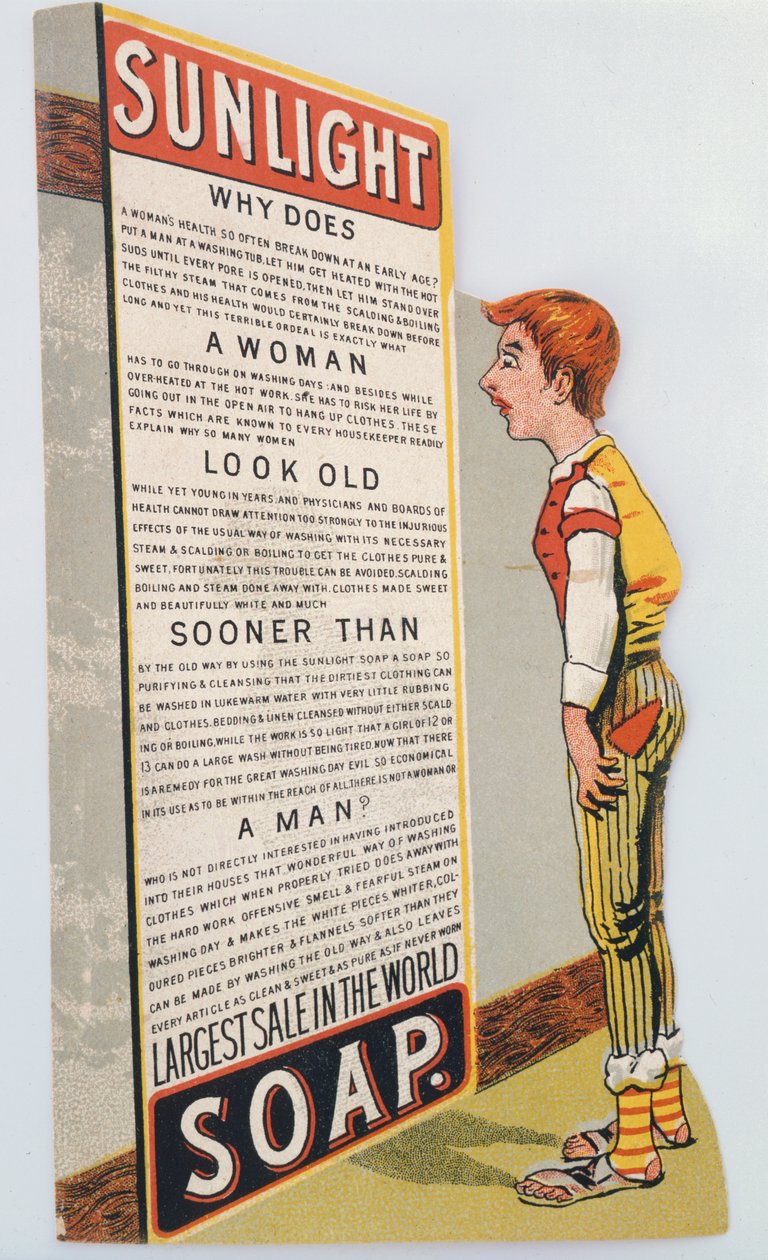 Fagkort for Sunlight såpe, c1900 av Unbekannt