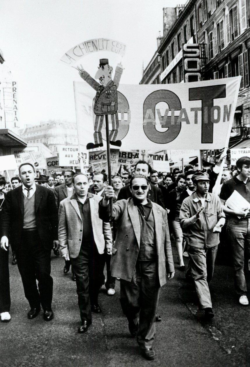 Fagforeningsmarsj, Paris, 1968. av Unbekannt