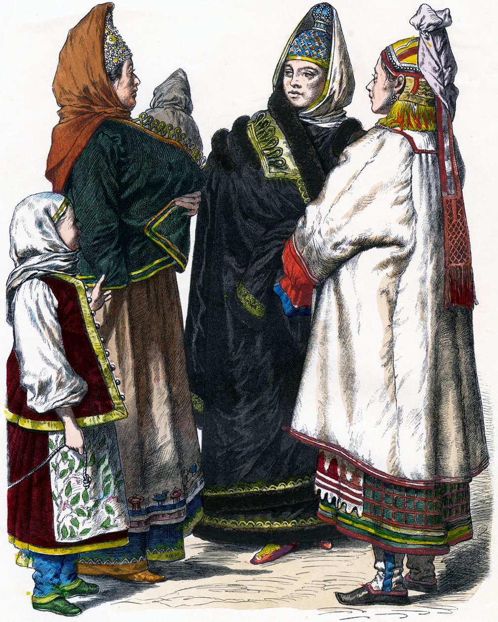 Tradisjonell russisk drakt, c1850 av Unbekannt
