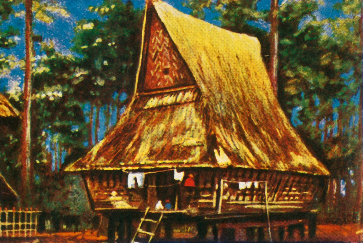 Tradisjonelt hus på påler, Sumatra, c1928. av Unbekannt