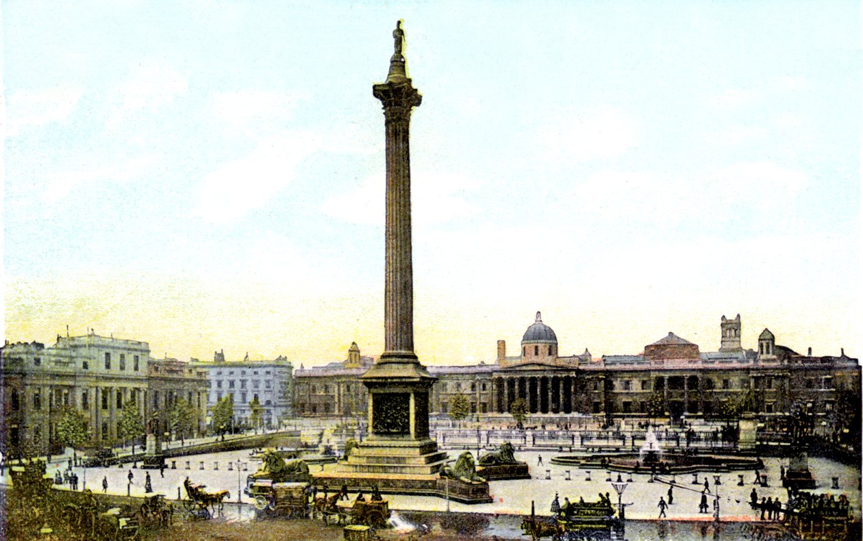 Trafalgar Square og Nelsons kolonne, London, 1900-tallet av Unbekannt