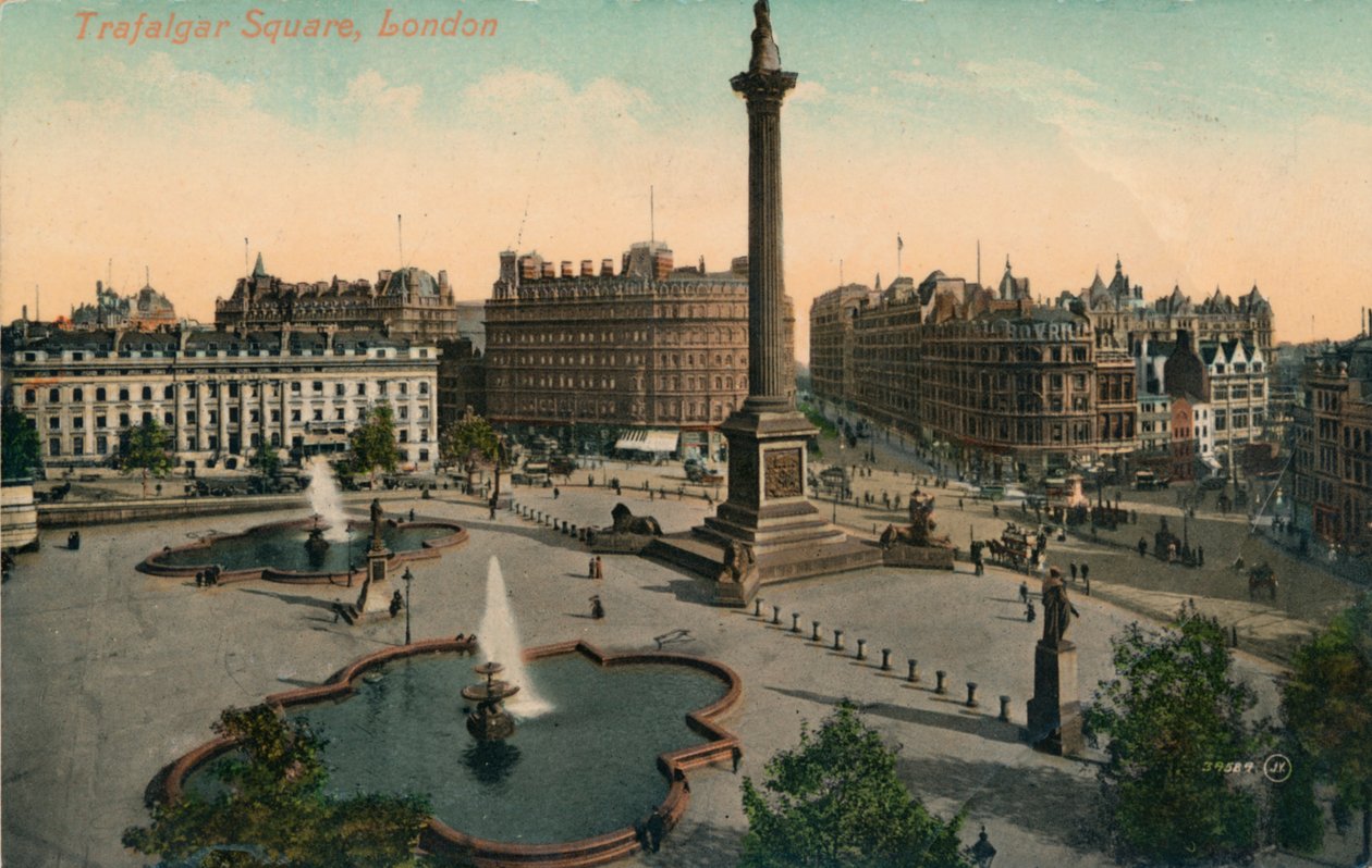 Trafalgar Square, London, ca 1900. av Unbekannt