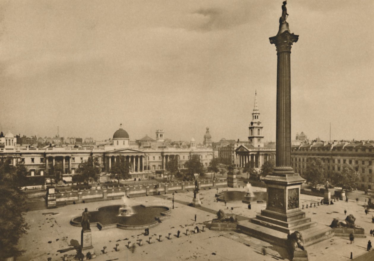 Trafalgar Square. Hvor Kings Falcons En gang ble holdt sammen med The Royal Horses, c1935. av Unbekannt