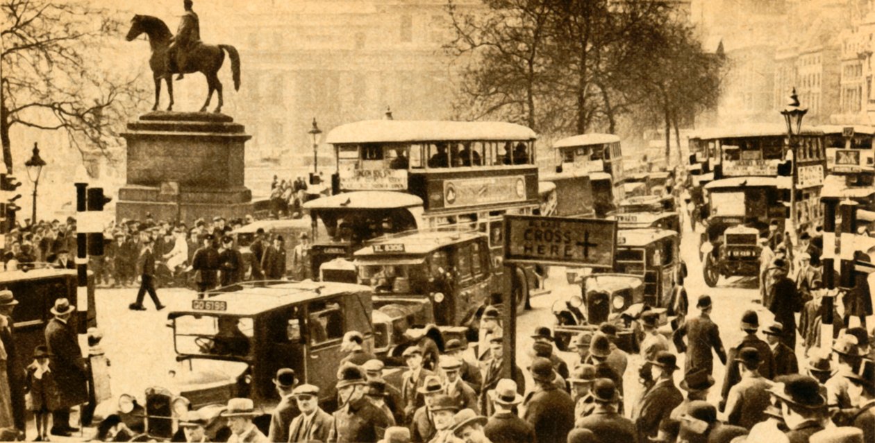 Trafikk på Trafalgar Square, London, 1933. av Unbekannt