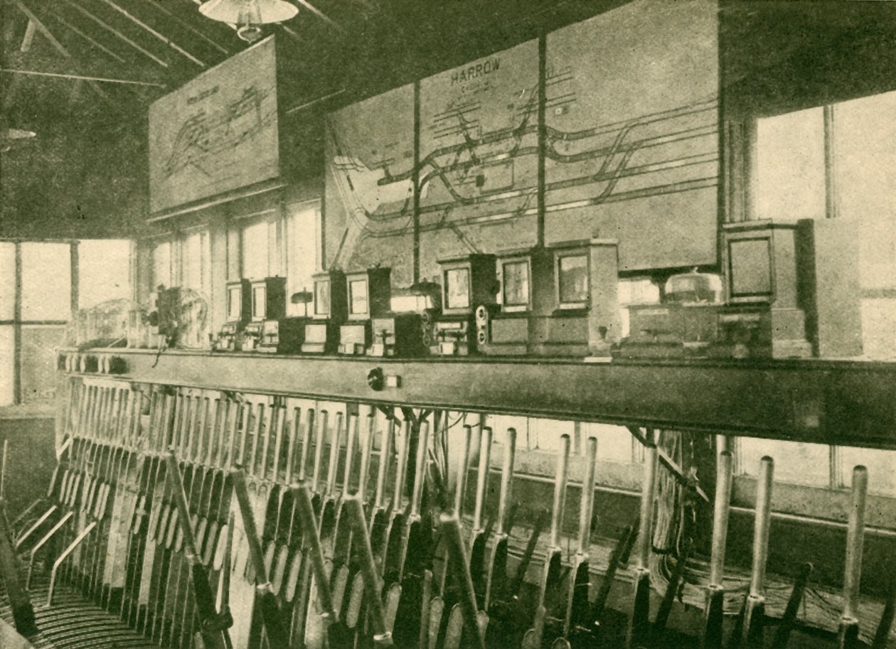 Togbevegelsesdiagram i Signal-Box, Metropolitan Railway, 1930. av Unbekannt